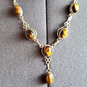 Tigers eye Y Necklace